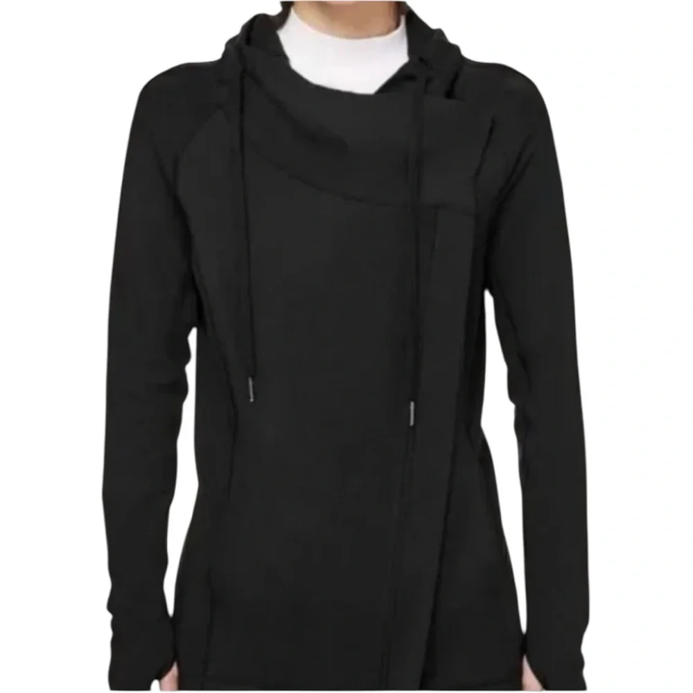 Lululemon Coast Easy Wrap Jacket Black Modal French Terry Size 6